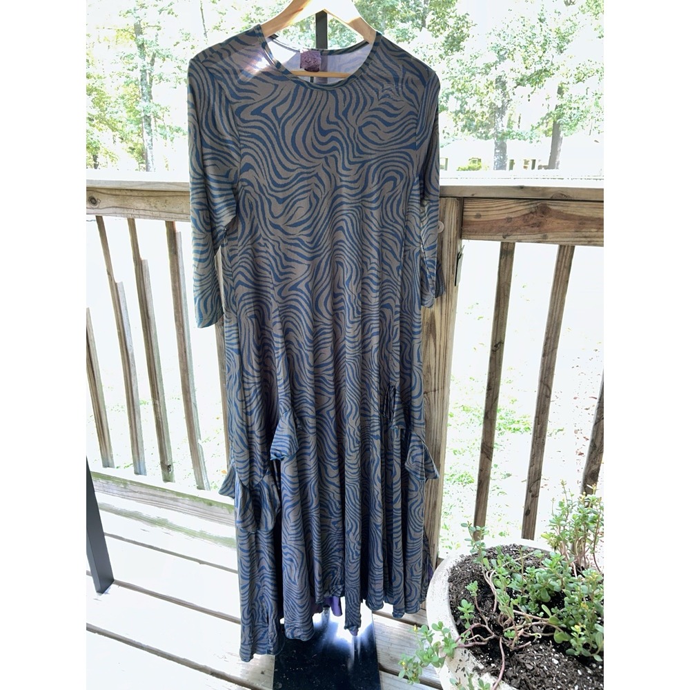 Zadie B's the Gabby Ruffled Layering Dress in the "Blue Flame"